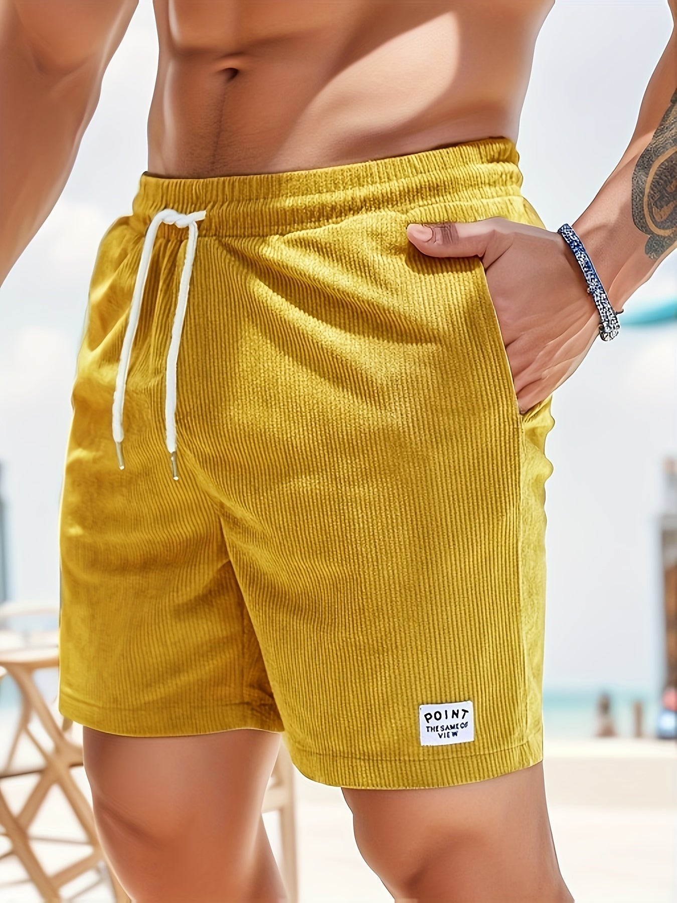 Men's Swim Shorts with Trendy Stripe Design