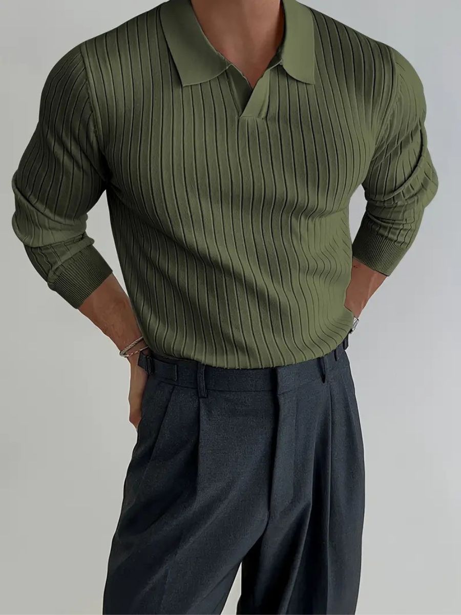 Men's Tailored Knitted Shirt for Business and Casual Wear