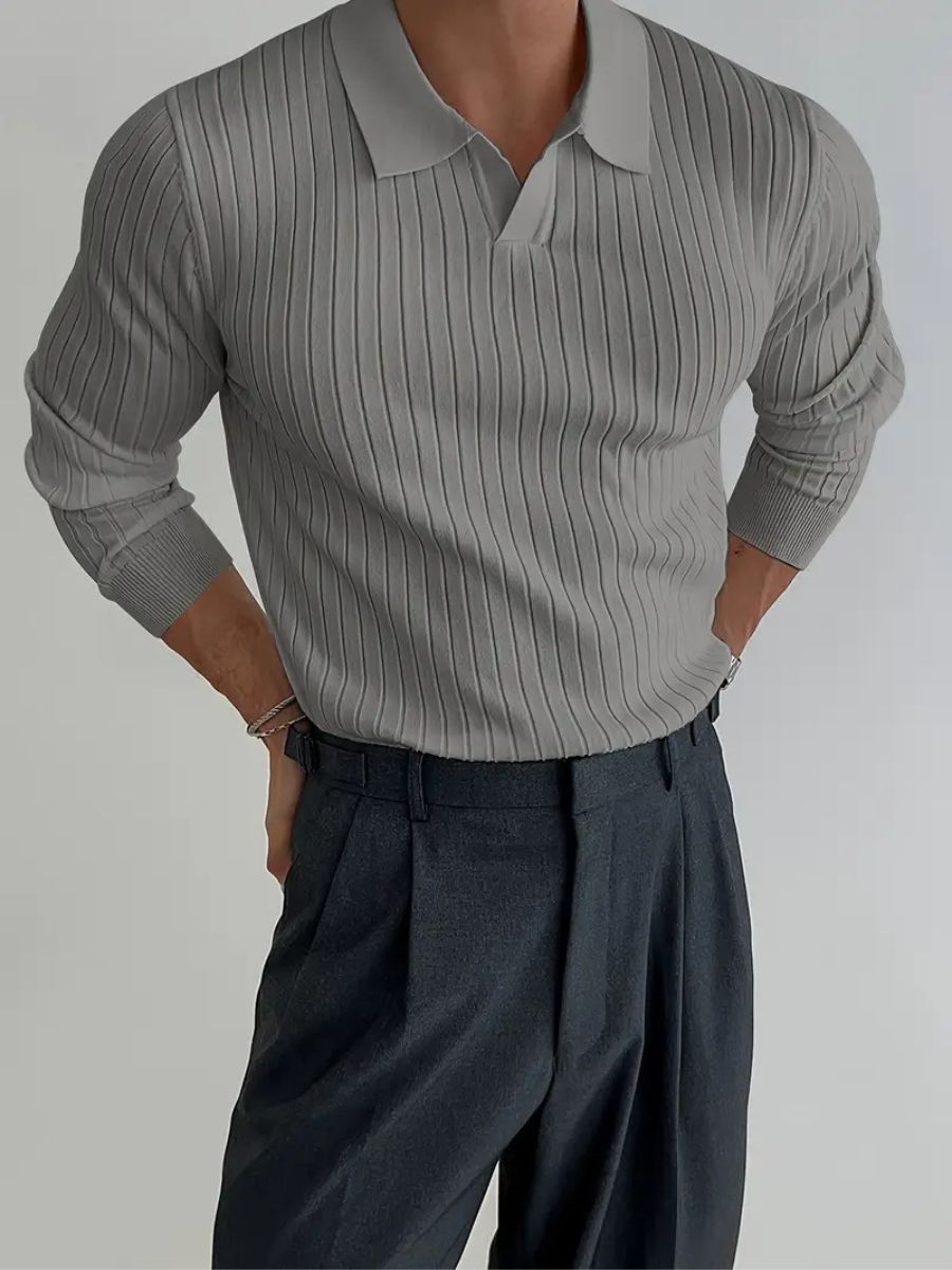 Men's Tailored Knitted Shirt for Business and Casual Wear