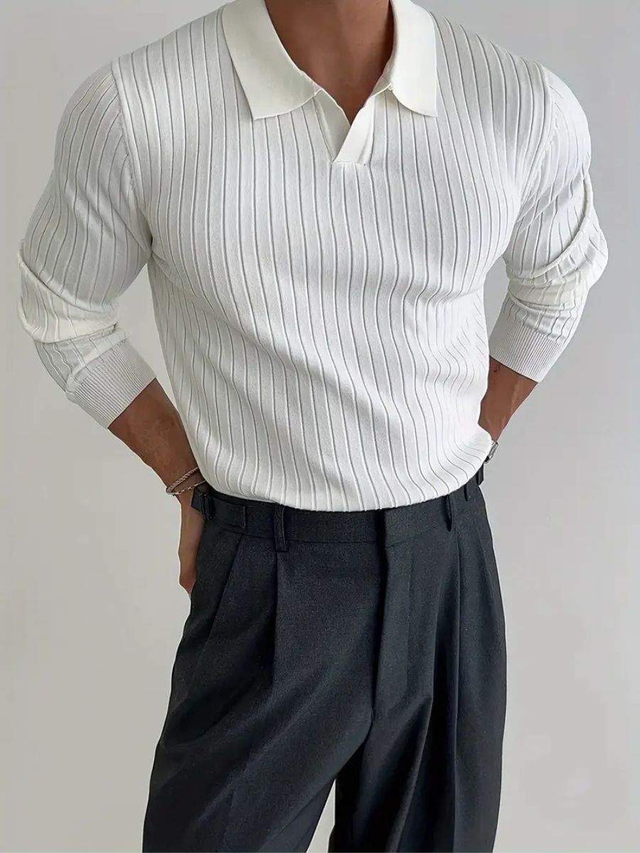 Men's Tailored Knitted Shirt for Business and Casual Wear
