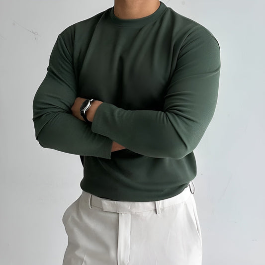 Men's Thick Long Sleeve Sweater for Winter Warmth 0