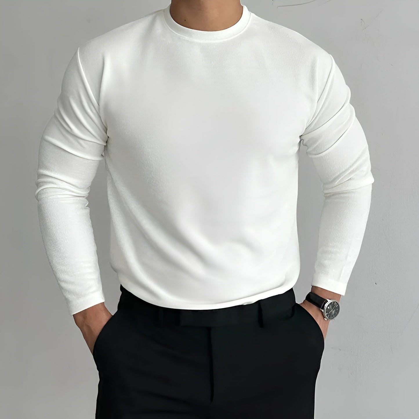 Men's Thick Long Sleeve Sweater for Winter Warmth 1