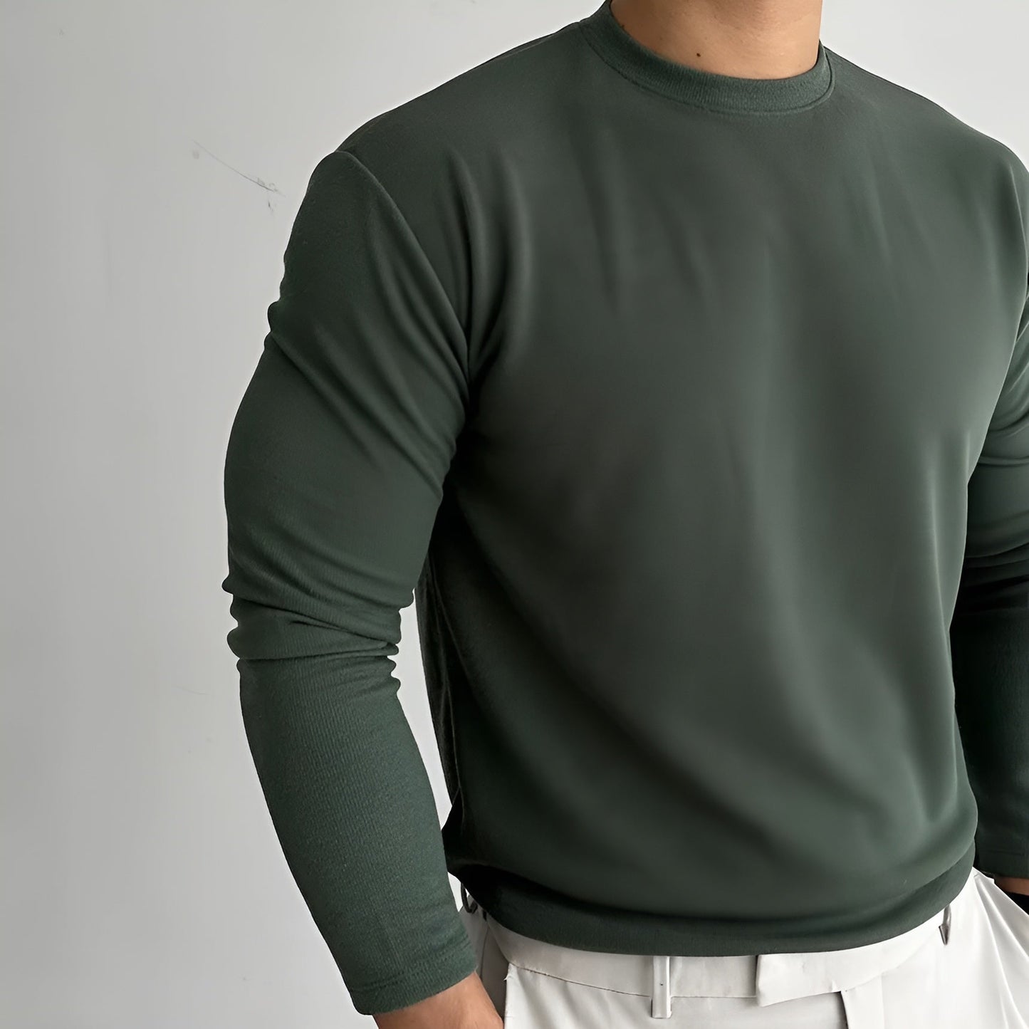 Men's Thick Long Sleeve Sweater for Winter Warmth 5
