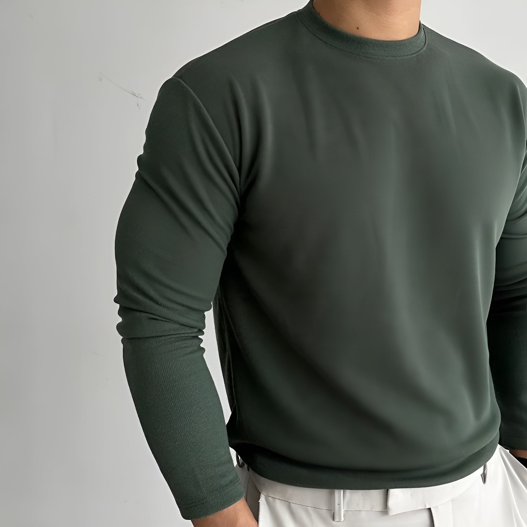 Men's Thick Long Sleeve Sweater for Winter Warmth 5