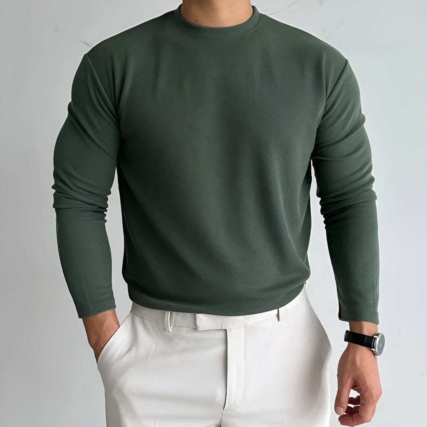 Men's Thick Long Sleeve Sweater for Winter Warmth 6