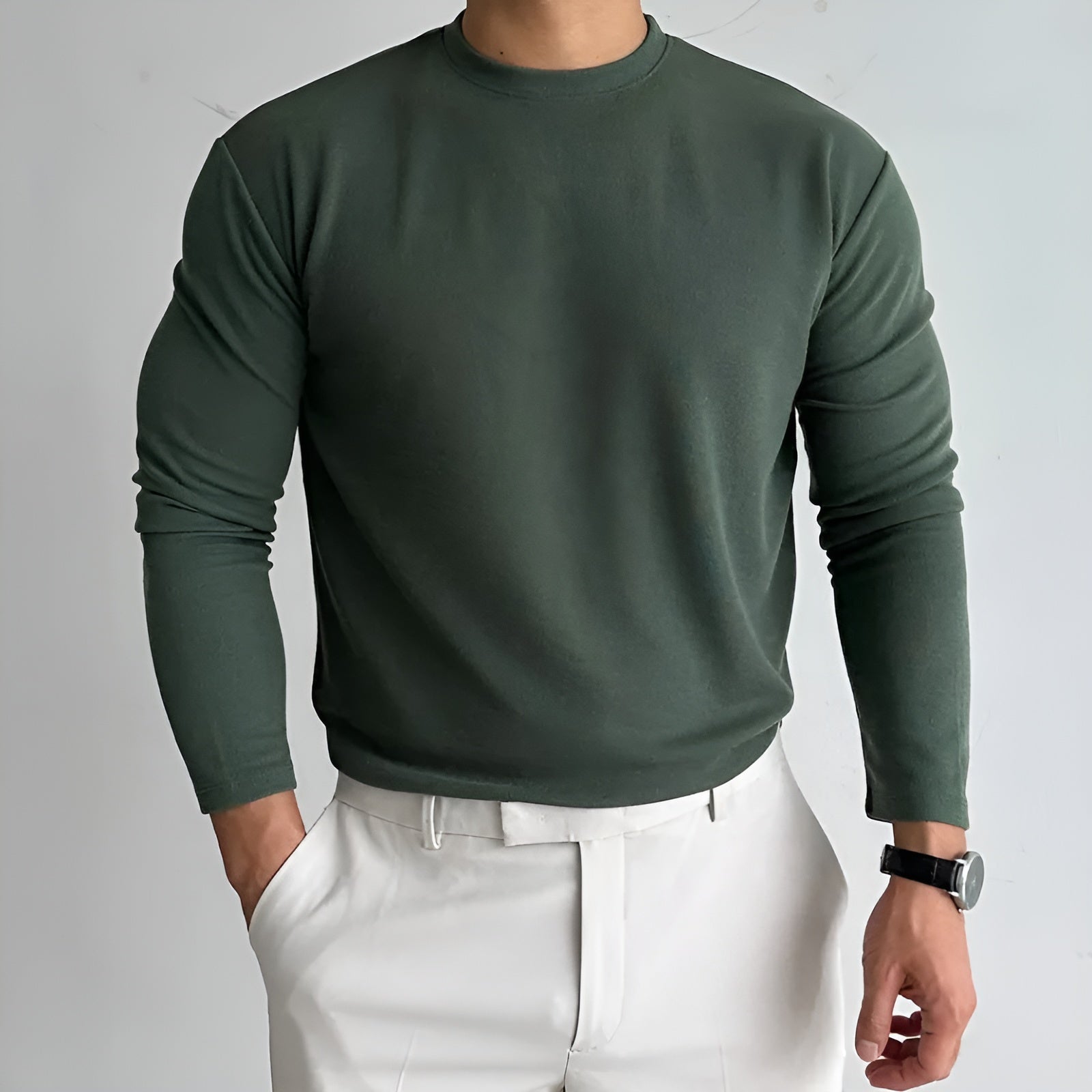 Men's Thick Long Sleeve Sweater for Winter Warmth 6