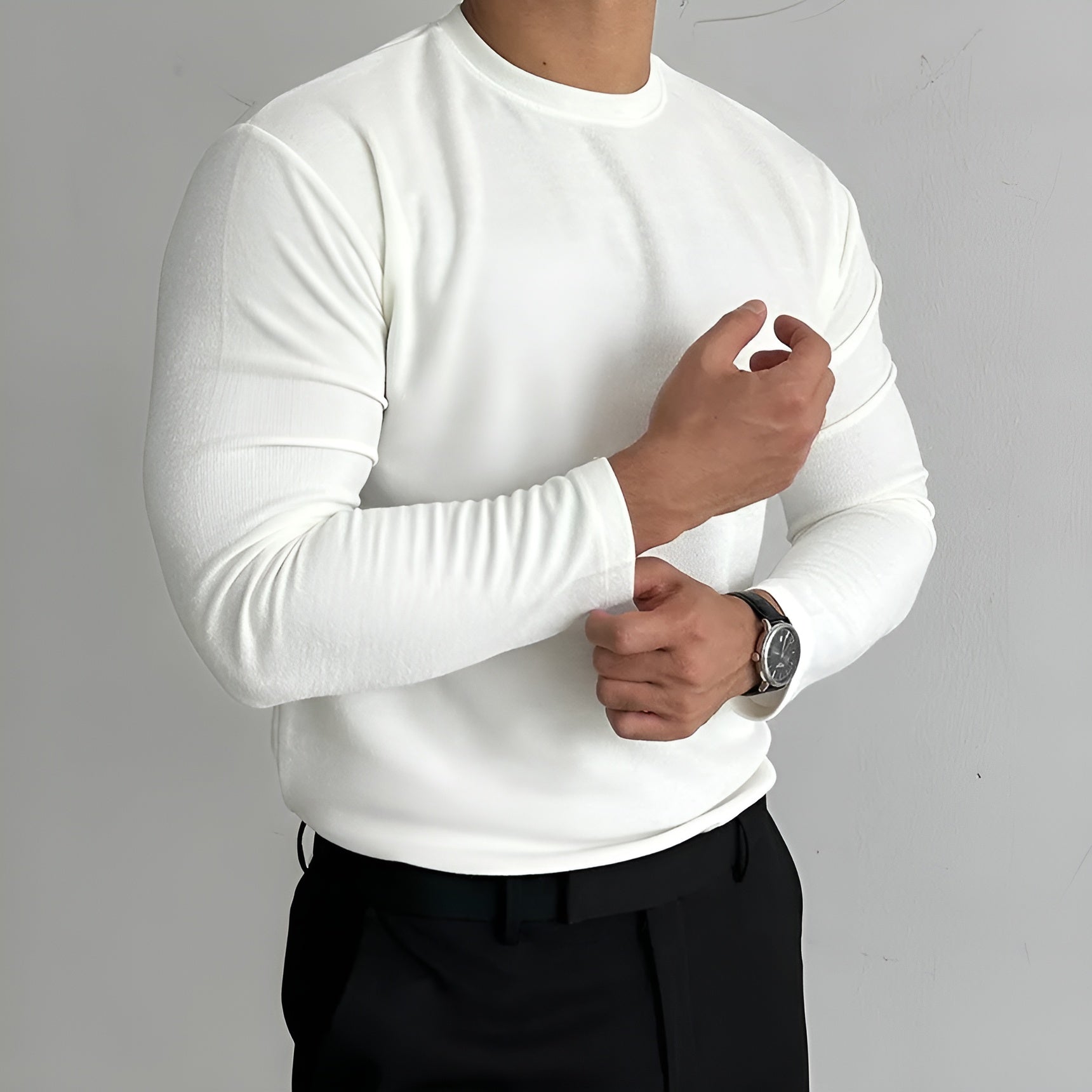Men's Thick Long Sleeve Sweater for Winter Warmth 7