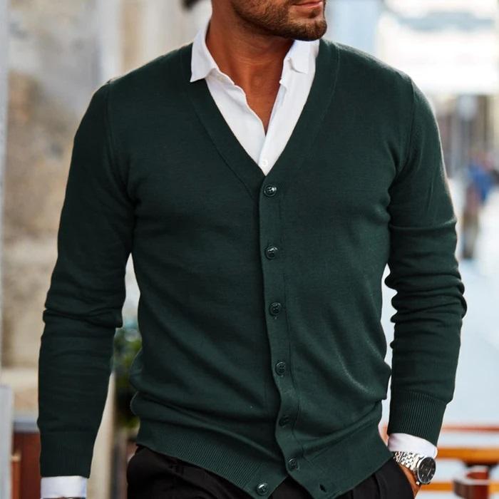 Men's V-Neck Casual Cardigan for Stylish Comfort 2