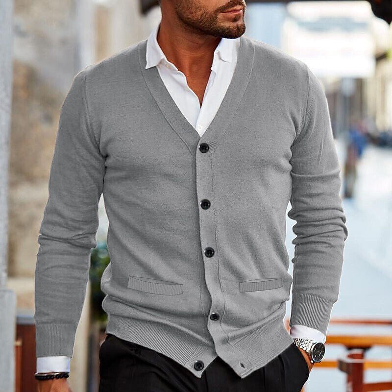 Men's V-Neck Casual Cardigan for Stylish Comfort 5