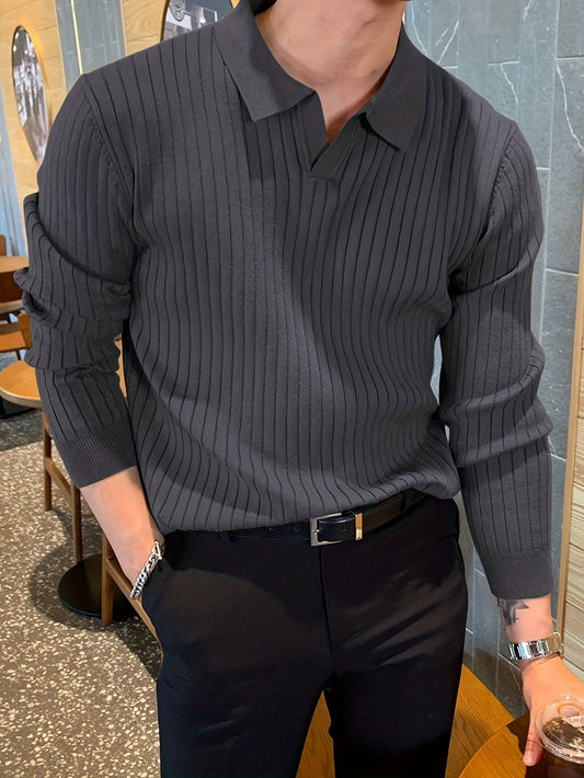 Men's V-Neck Knit Sweatshirt 0