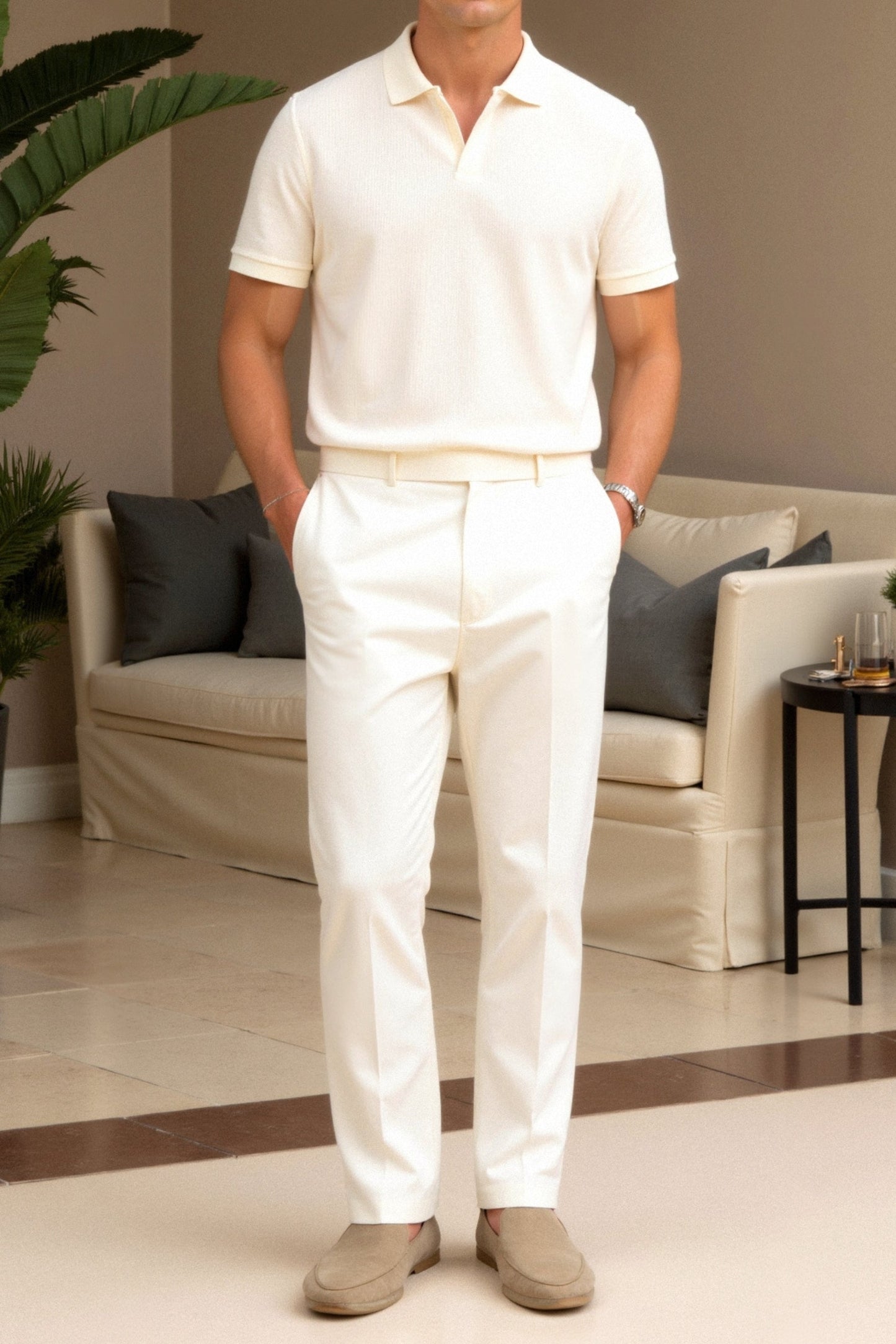 Men's V-Neck Short Sleeve Polo Shirt 4