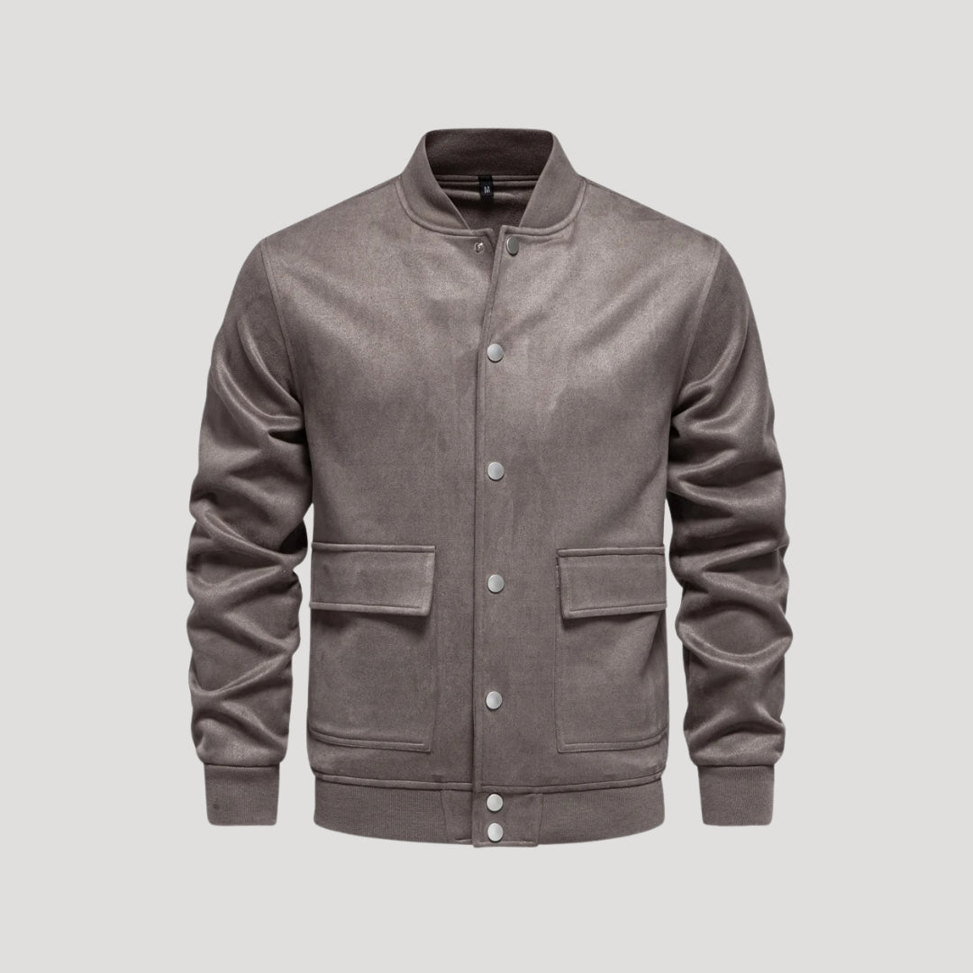 Men's Varsity Jacket - Lightweight Bomber Coat with Pockets 0