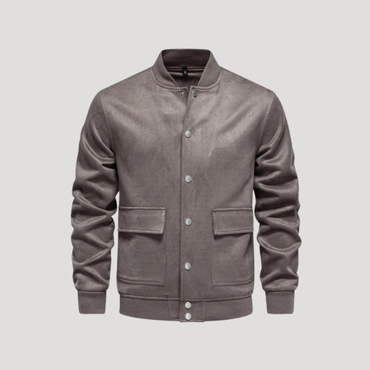 Men's Varsity Jacket - Lightweight Bomber Coat with Pockets 0