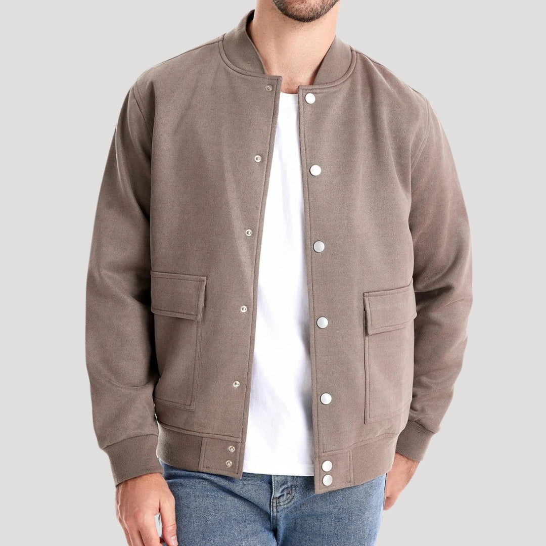 Men's Varsity Jacket - Lightweight Bomber Coat with Pockets 1