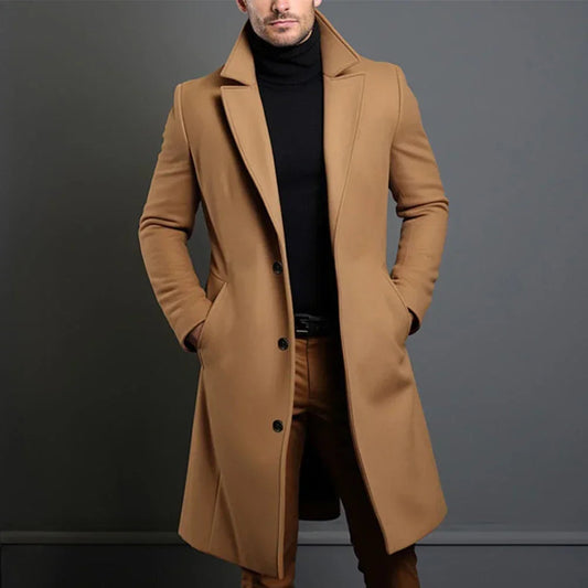 Men's Wool Classic Overcoat - Tailored Warmth and Style