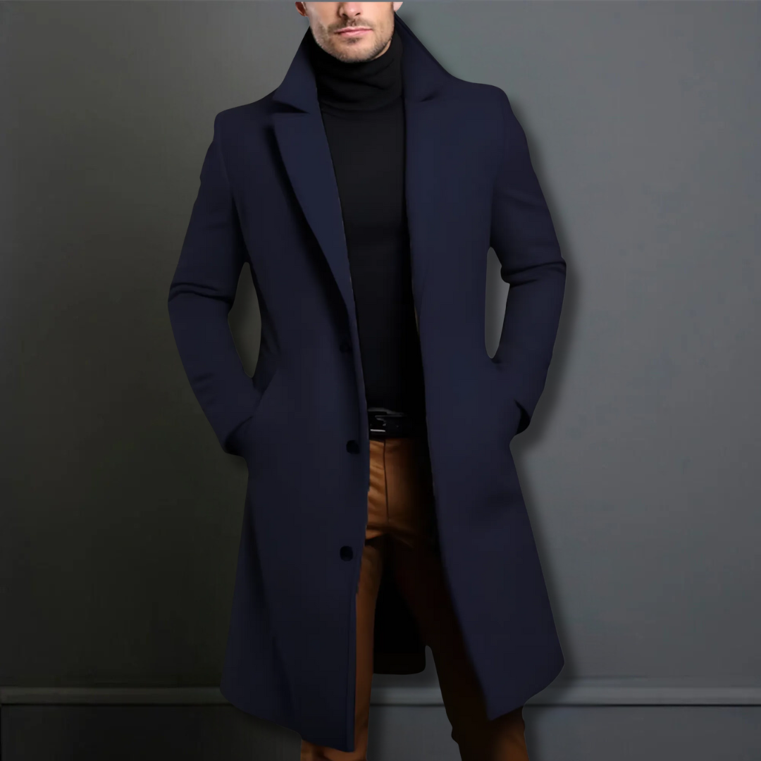Men's Wool Classic Overcoat - Tailored Warmth and Style
