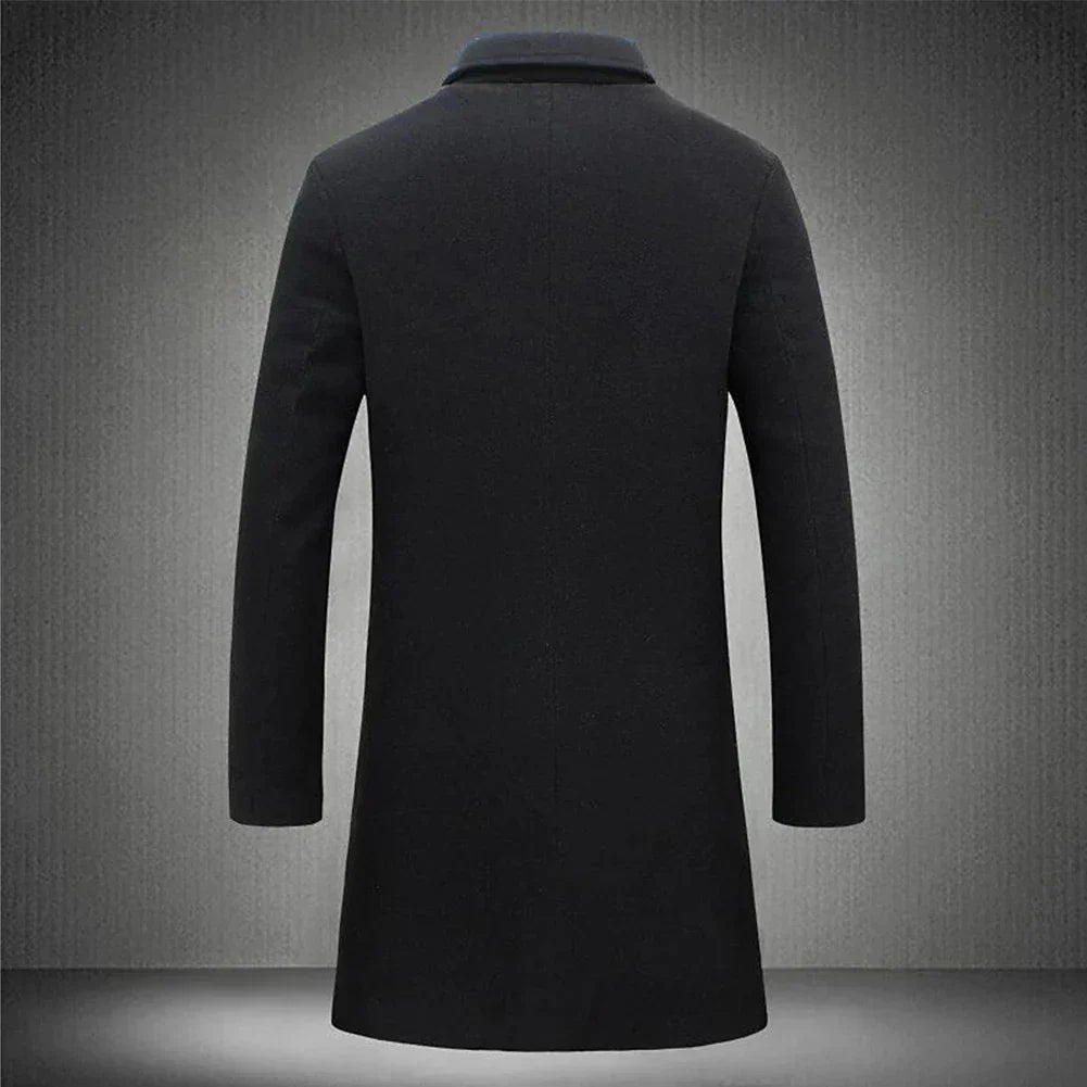 Men's Wool Classic Overcoat - Tailored Warmth and Style