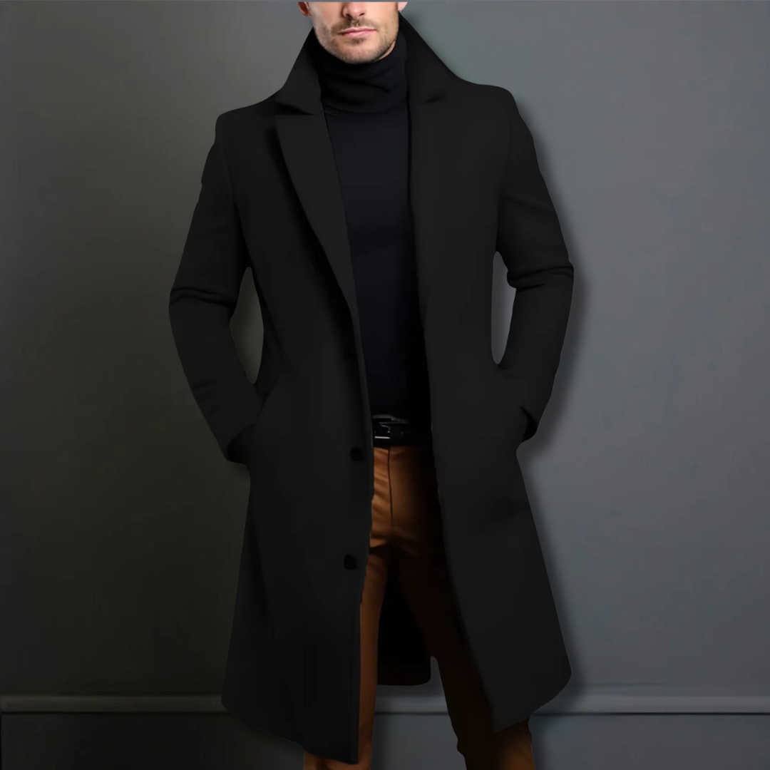 Men's Wool Classic Overcoat - Tailored Warmth and Style