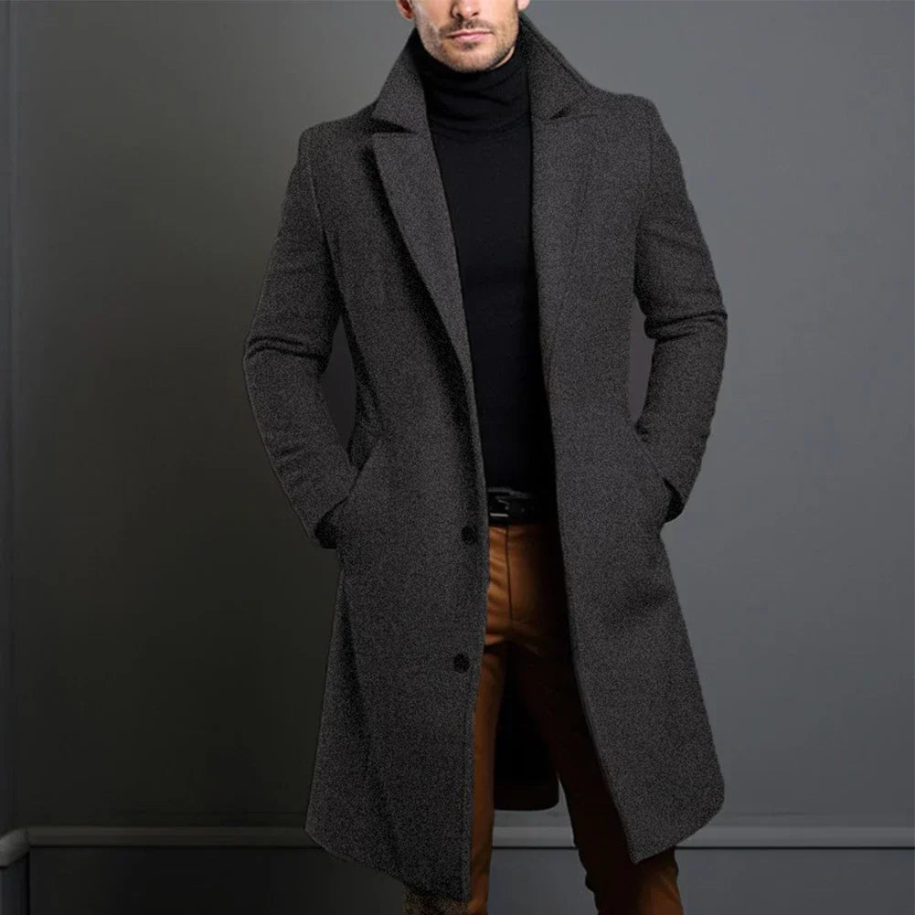 Men's Wool Classic Overcoat - Tailored Warmth and Style