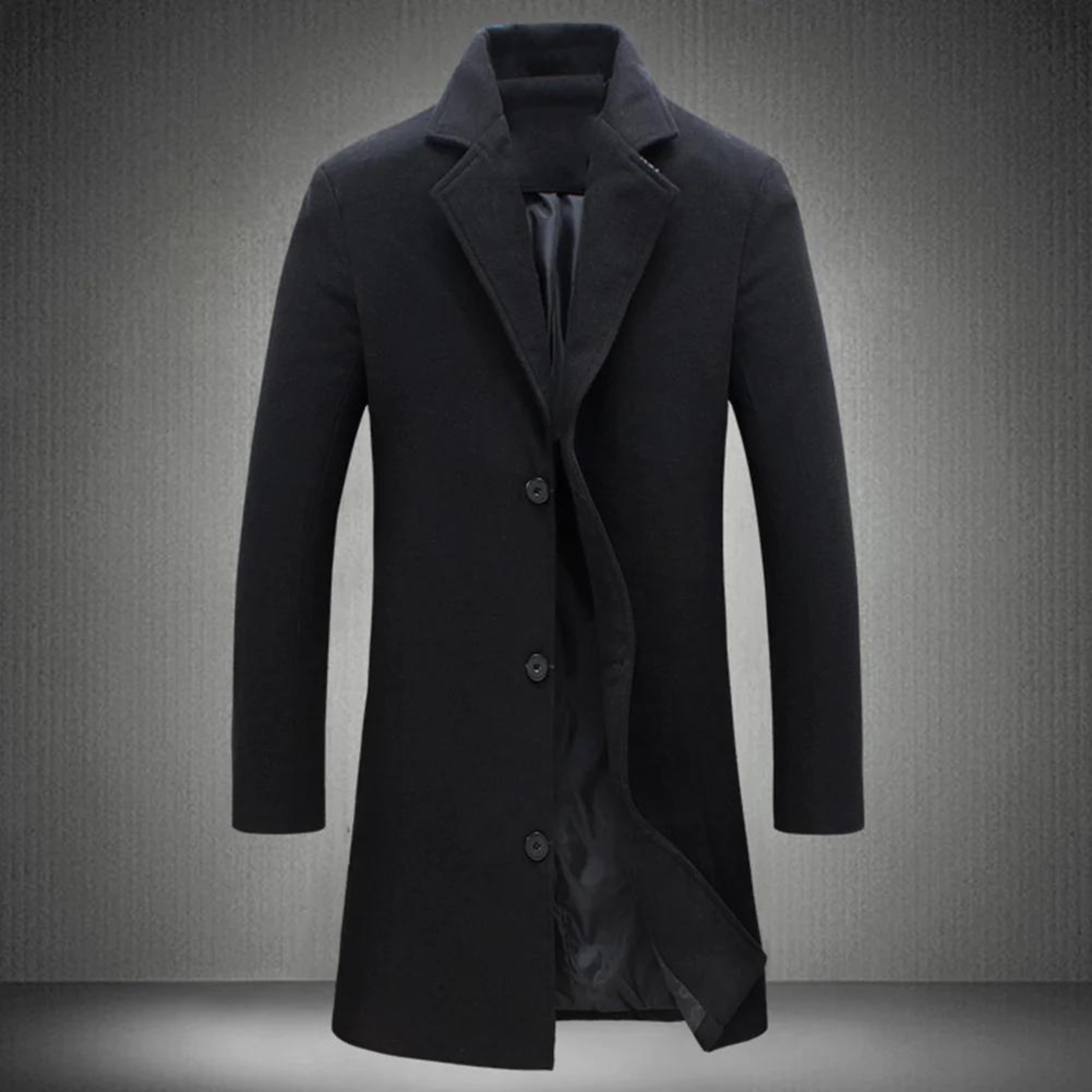 Men's Wool Overcoat - Stylish Men's Long Coat for Winter