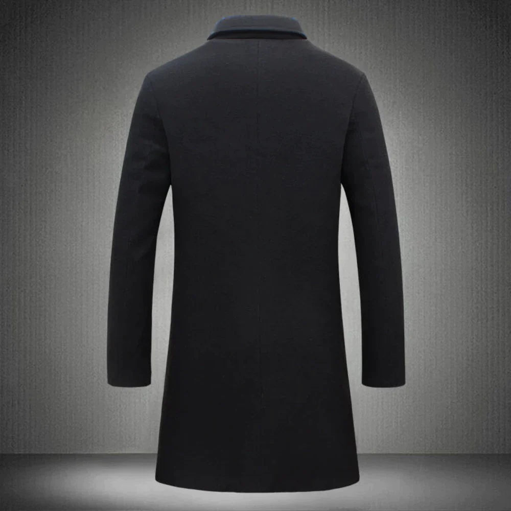 Men's Wool Overcoat - Stylish Men's Long Coat for Winter