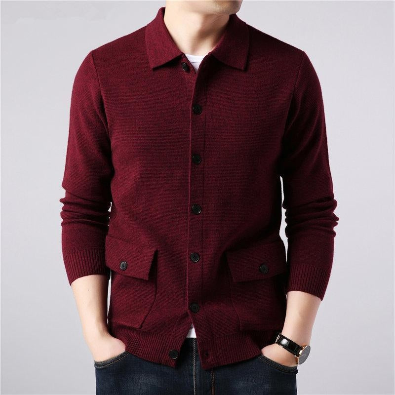 Men's Wool Vest with High Collar 8