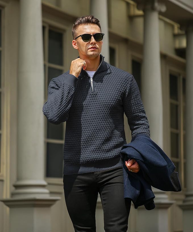 Men's Zip Up Sweater for Comfort and Style