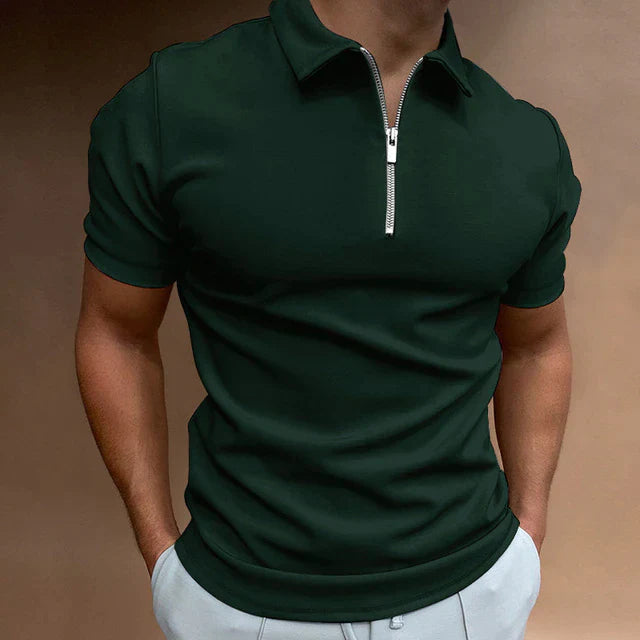 Men's Zippered Polo Shirt for Casual Wear 12