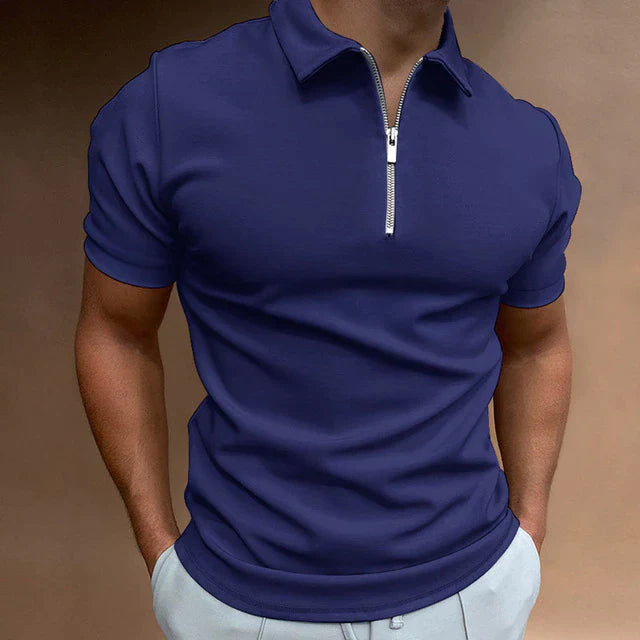 Men's Zippered Polo Shirt for Casual Wear 5