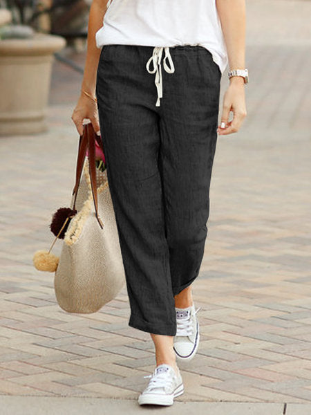 Pantalon Femme Coton Décontracté Ajustement Détendu-6