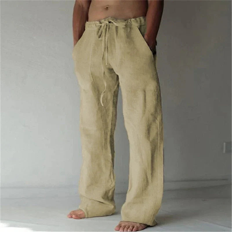 Variant image for Pantalon Lin Homme Baggy Confortable et Aéré-17