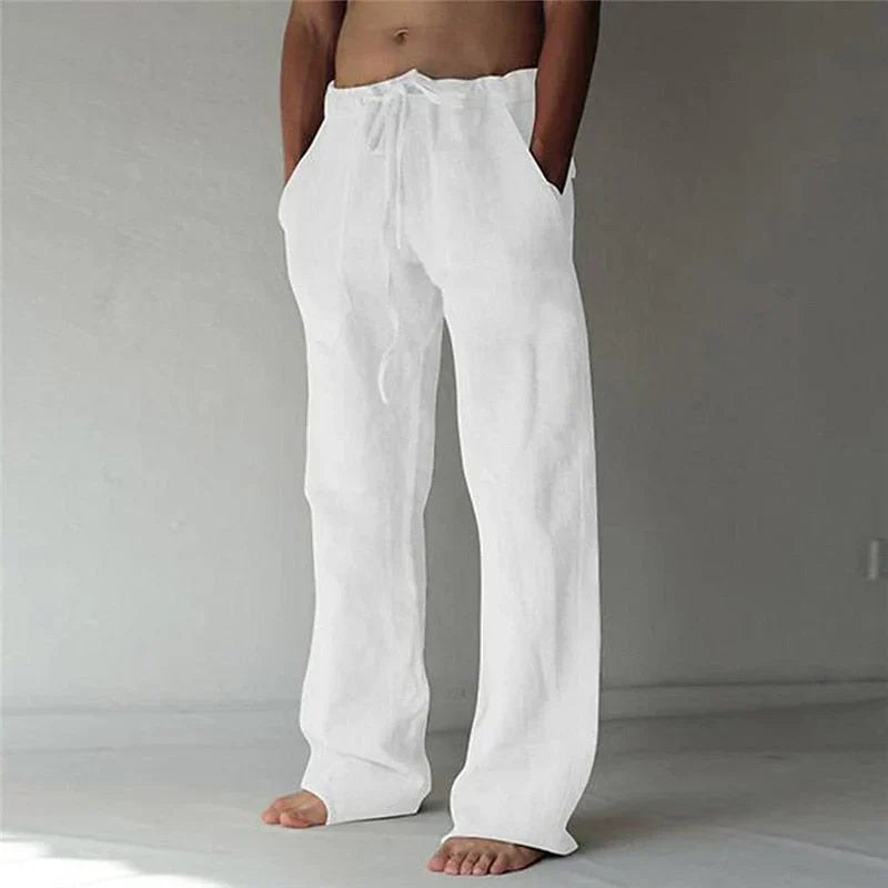 Variant image for Pantalon Lin Homme Baggy Confortable et Aéré-1
