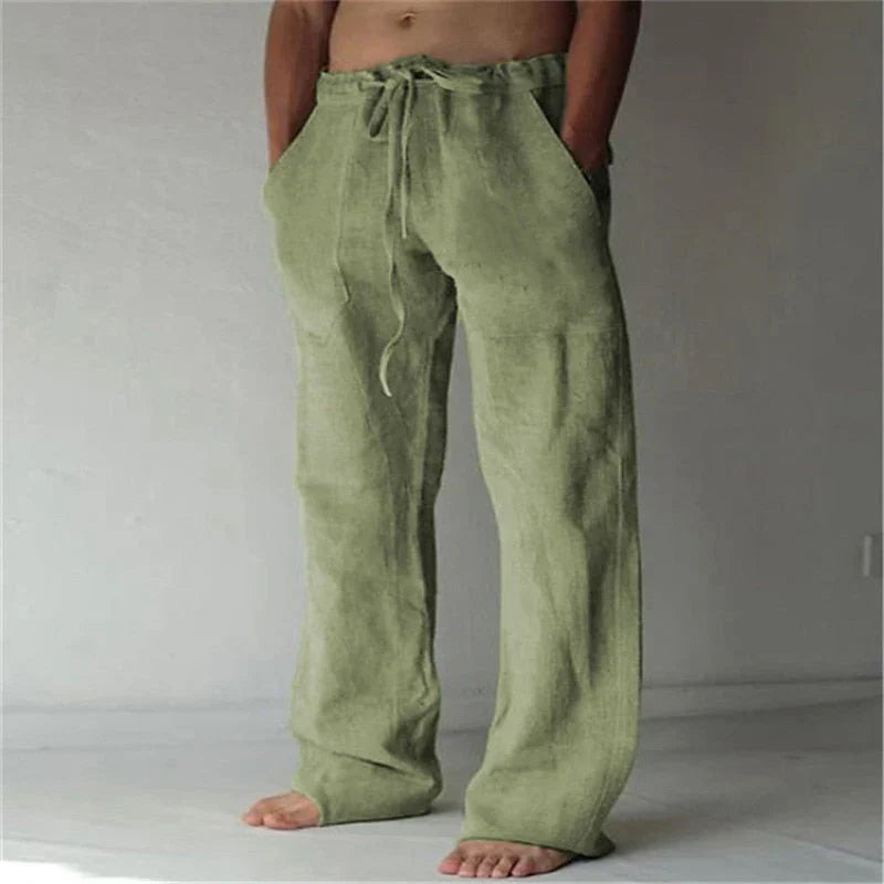 Variant image for Pantalon Lin Homme Baggy Confortable et Aéré-9