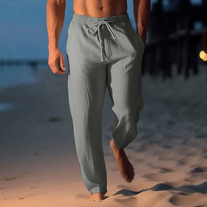 Pantalon Lin Homme Décontracté 100% Lin-5