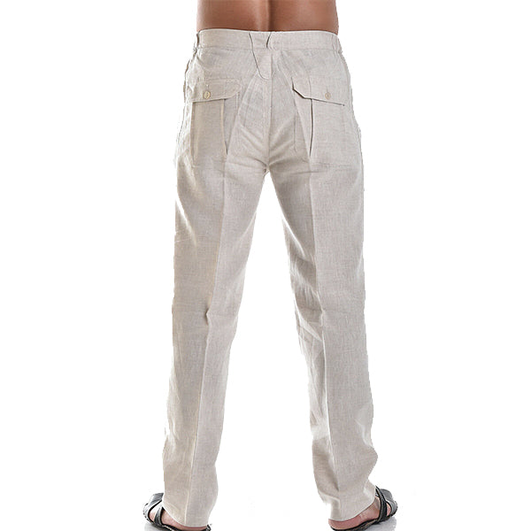Pantalon Lin Homme Décontracté 100% Lin Respirant-2