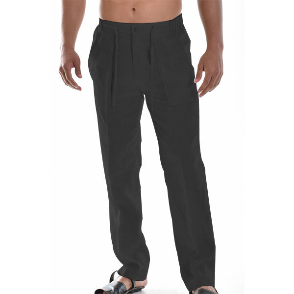 Pantalon Lin Homme Décontracté 100% Lin Respirant-4