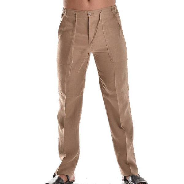 Pantalon Lin Homme Décontracté 100% Lin Respirant-5