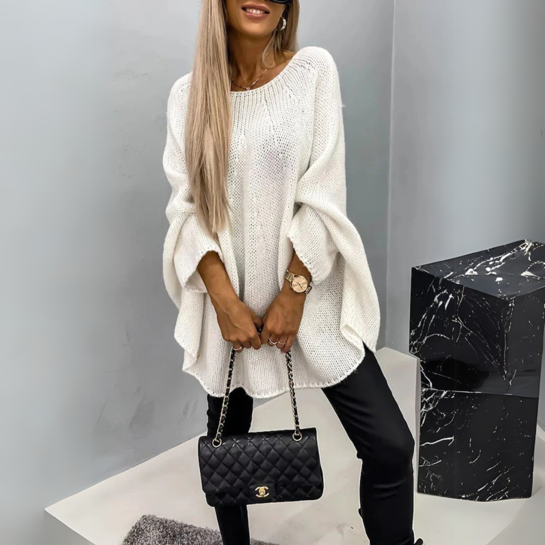 Women's Cable Knit Sweater with Round Neck 2