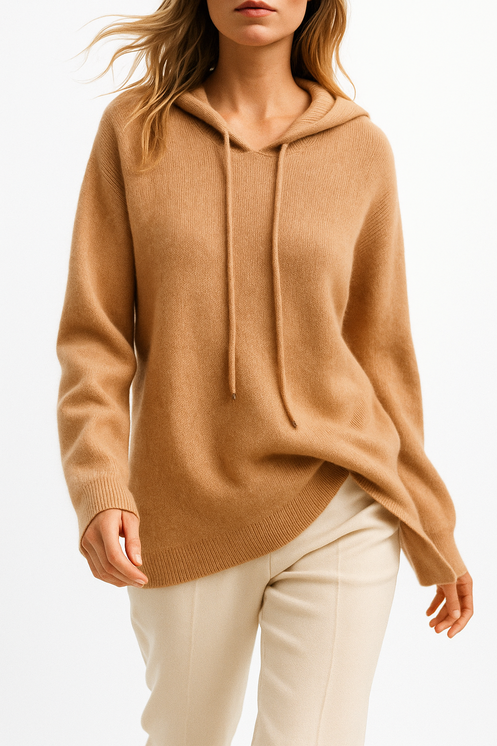 Women's Cashmere-Blend Relaxed Hoodie 5