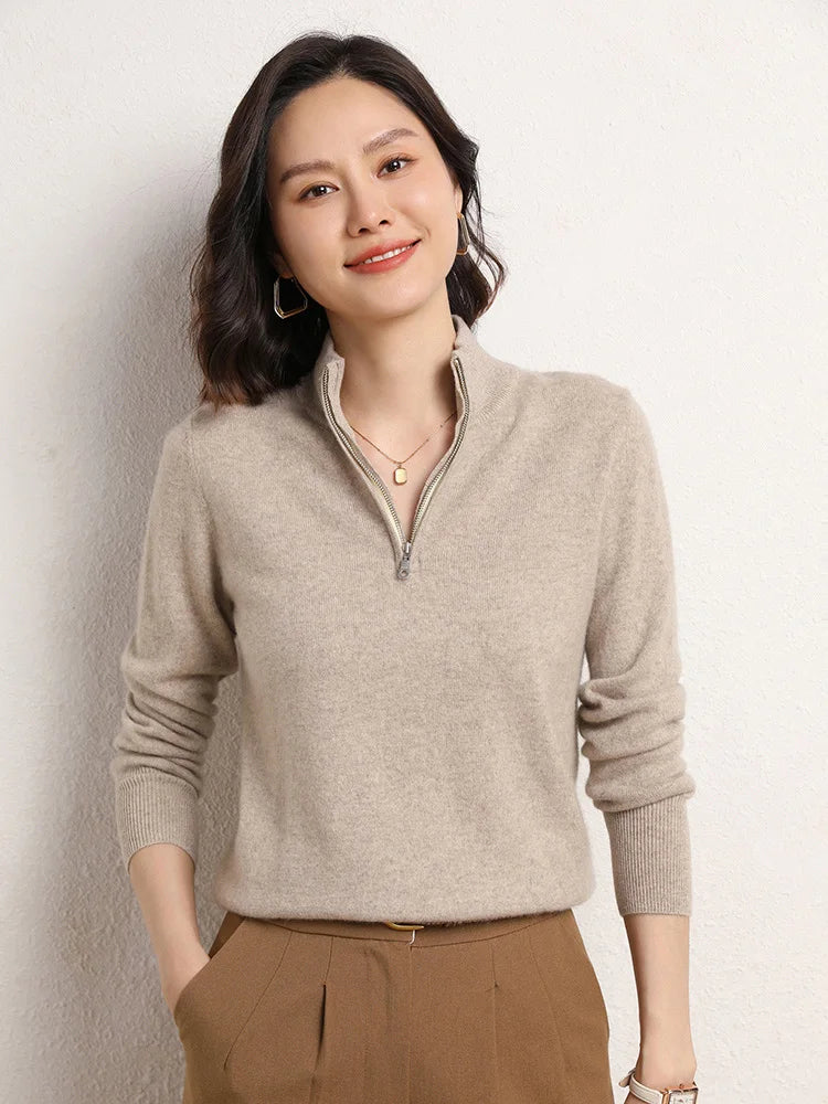 Women's Cashmere Half-Zip Pullover 0