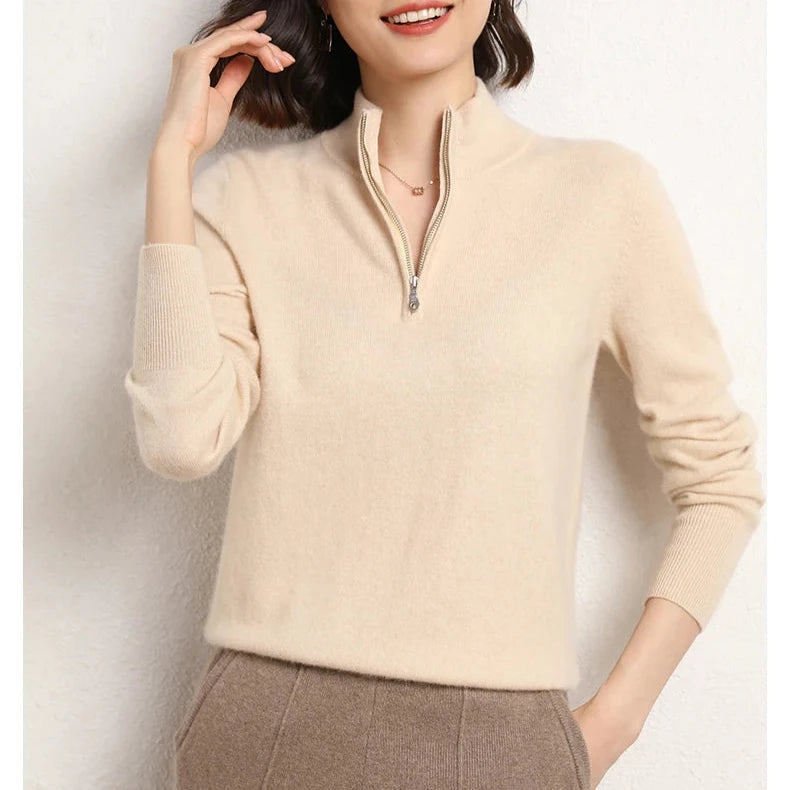 Women's Cashmere Half-Zip Pullover 5