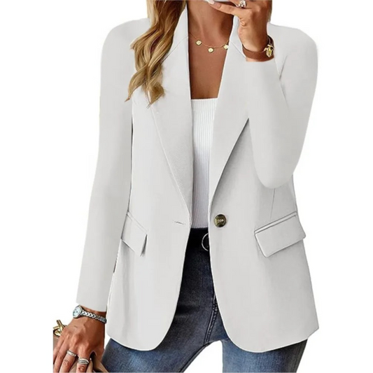 Women's Casual Blazer with Pockets and Button Detail 0