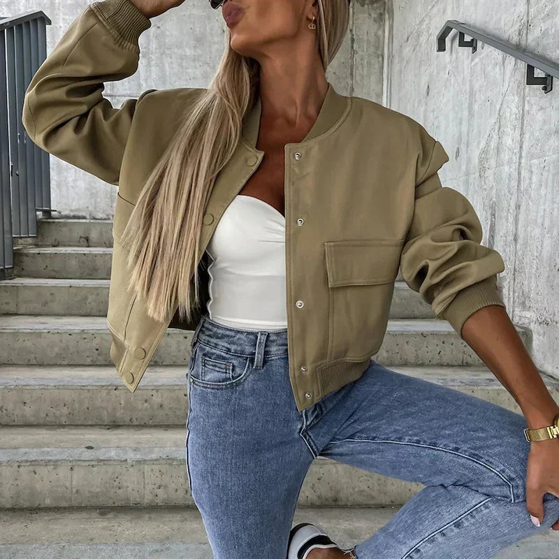 Women's Cropped Bomber Jacket 1
