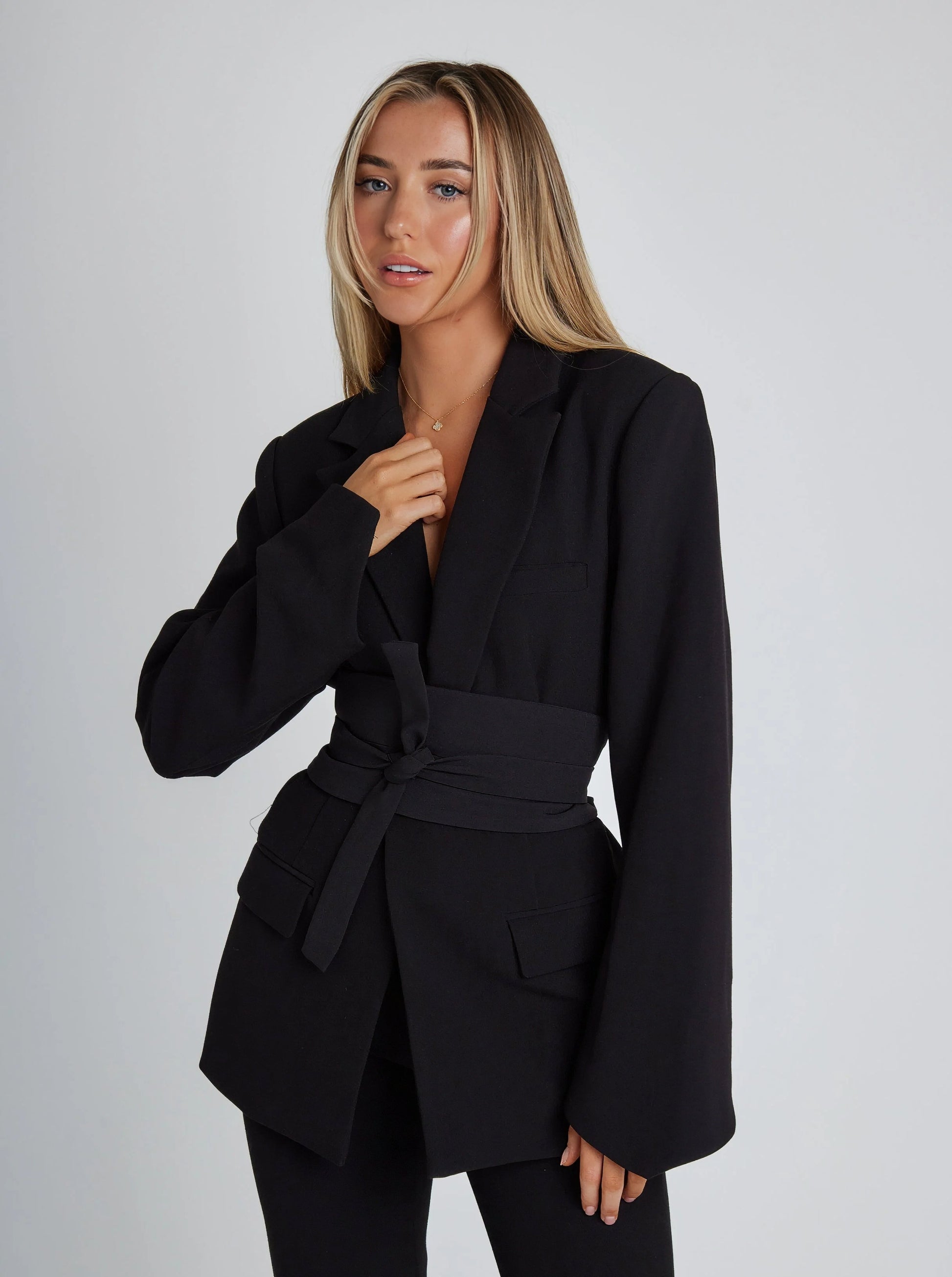 Women's Elegant Blazer with Belt 0