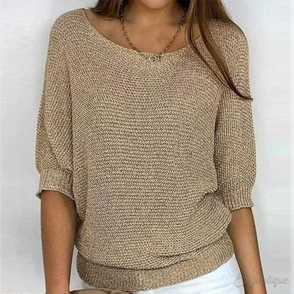 Women's Elegant Cross-Knit Sweater 0
