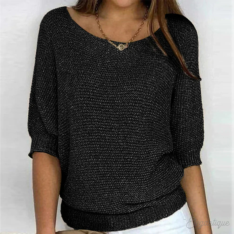 Women's Elegant Cross-Knit Sweater 2