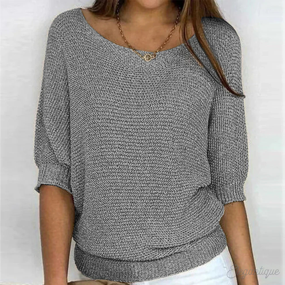 Women's Elegant Cross-Knit Sweater 6