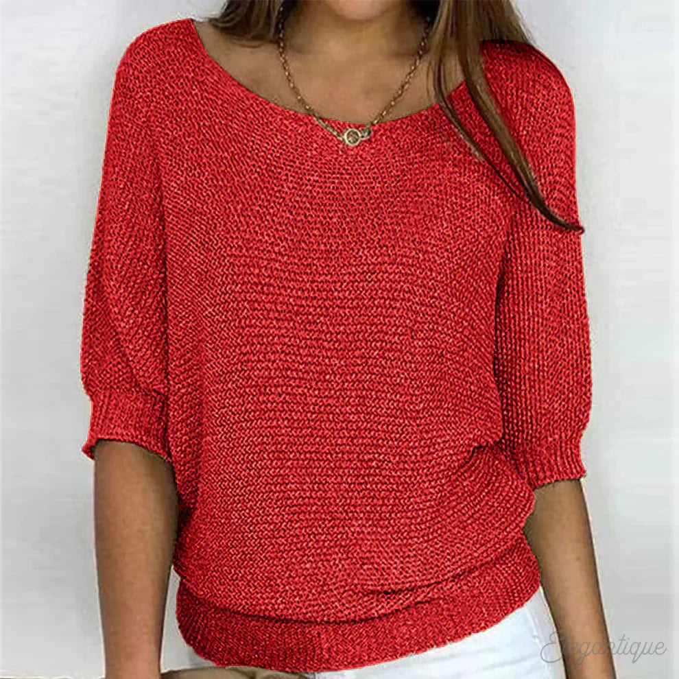 Women's Elegant Cross-Knit Sweater 8