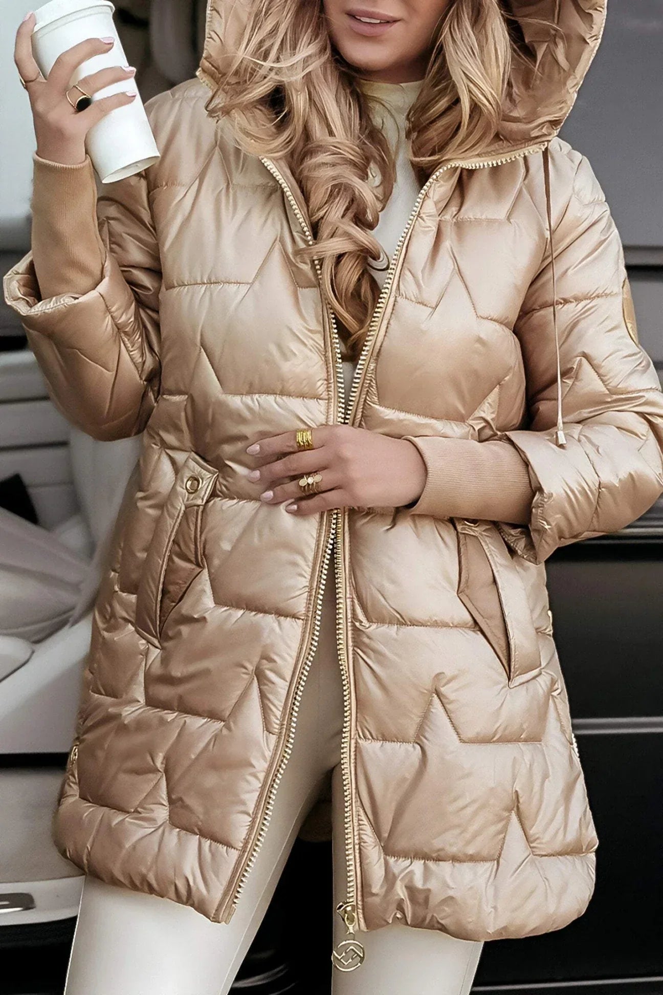 Women's Elegant Winter Coat with Hood 5