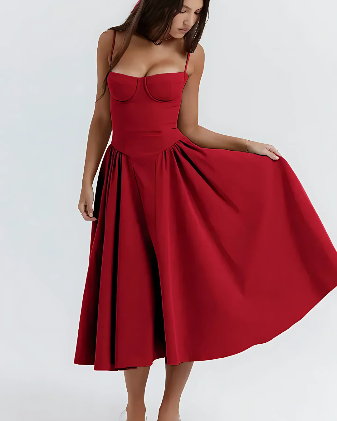 Women's Flowy Midi Dress for Summer Casual Outings 11